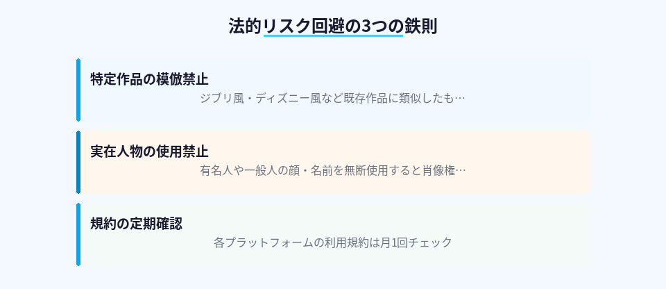 AI画像の商用利用で著作権・肖像権侵害を防ぐための3つの重要ルール